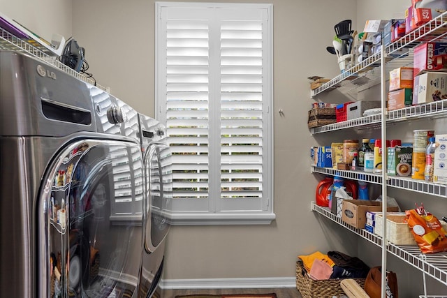 laundry room featuring washer and dryer