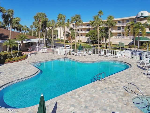 view of pool with a patio