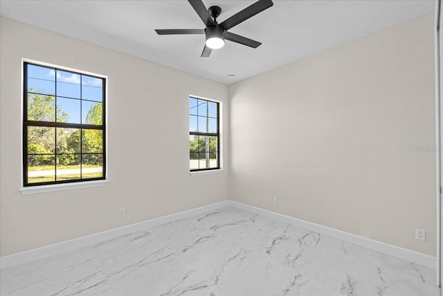 empty room with ceiling fan