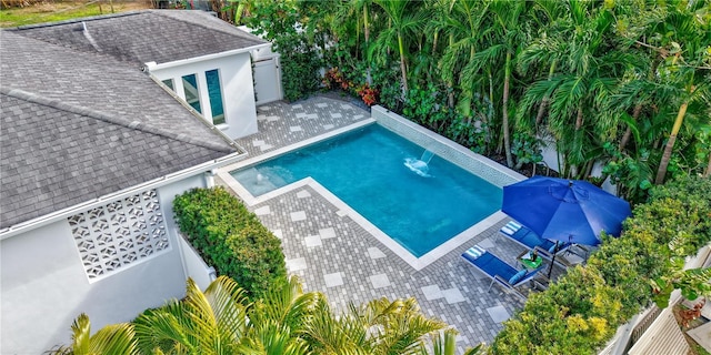 view of pool featuring a patio