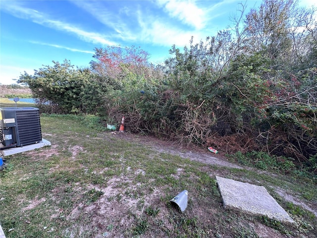 view of yard featuring cooling unit