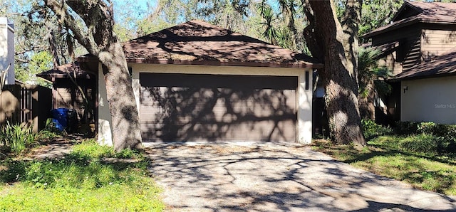 view of garage