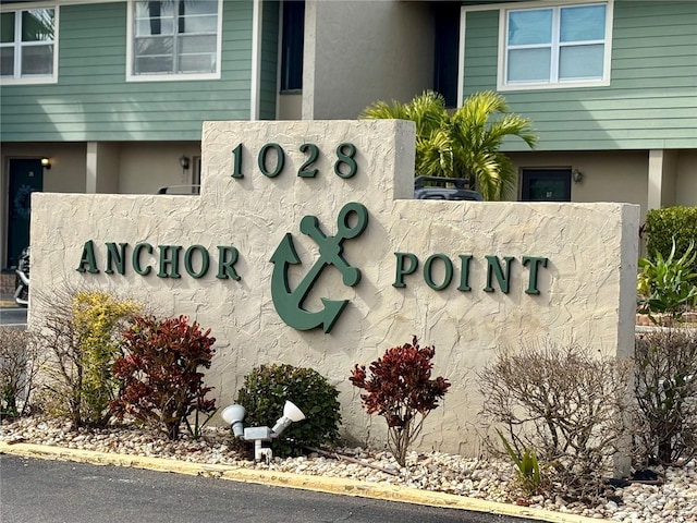 view of community sign