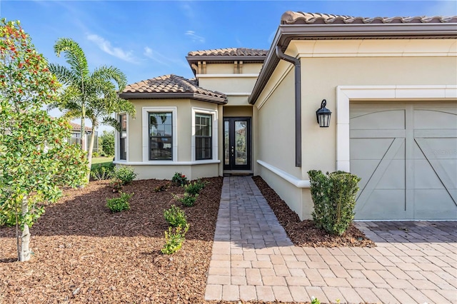 entrance to property with a garage