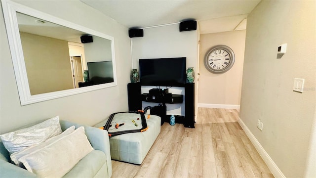 living room featuring light hardwood / wood-style floors