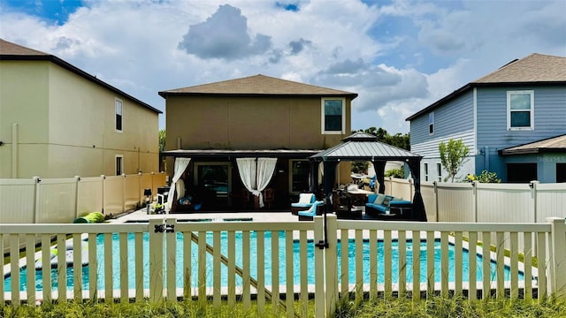 view of pool with a gazebo