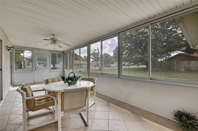10412 Ireland St, Spring Hill, FL 34608 - sunroom featuring outdoor dining space and a ceiling fan