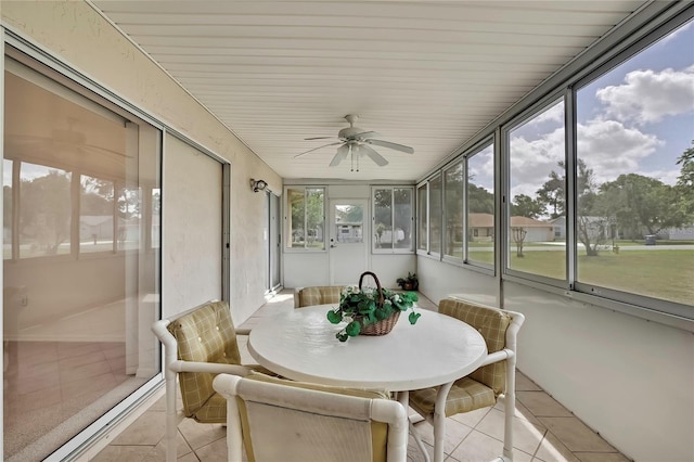 10412 Ireland St, Spring Hill, FL 34608 - sunroom with ceiling fan and outdoor dining area