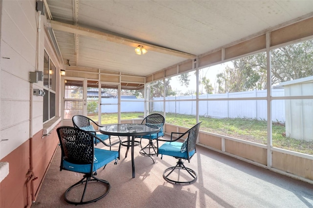 view of sunroom