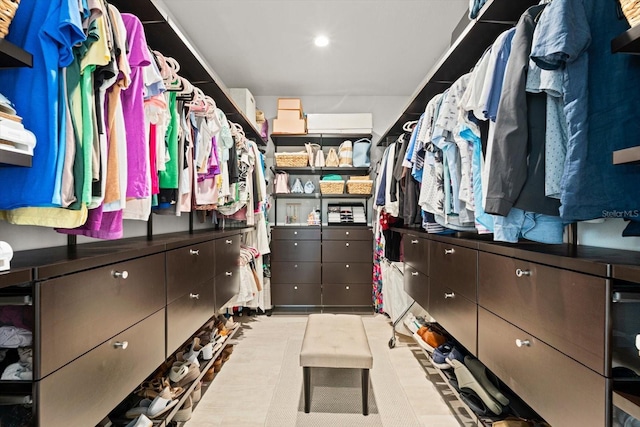 view of walk in closet