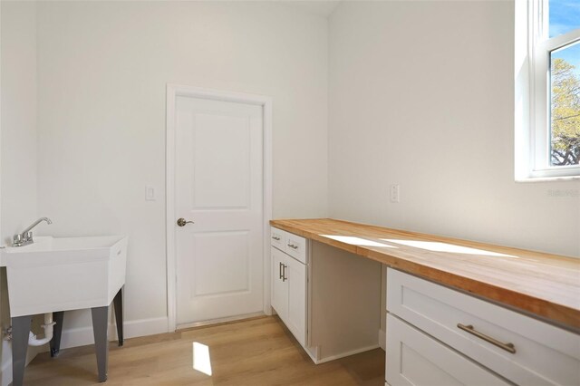 office featuring light wood-style flooring