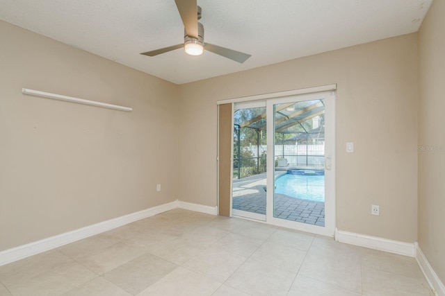 unfurnished room featuring ceiling fan