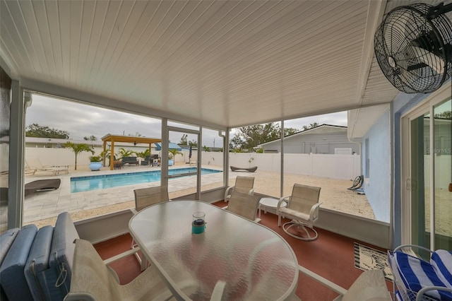 view of sunroom