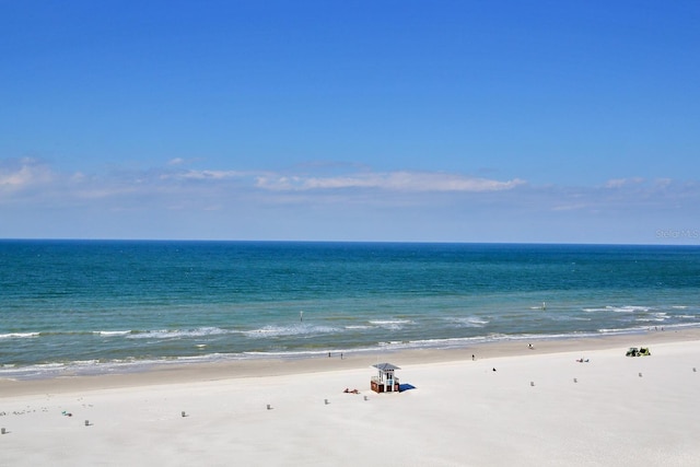 property view of water with a beach view