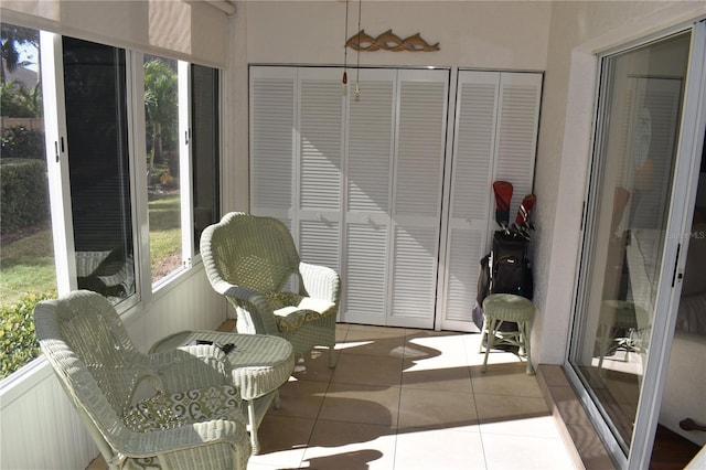 sunroom with a healthy amount of sunlight