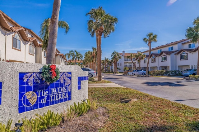 view of community sign