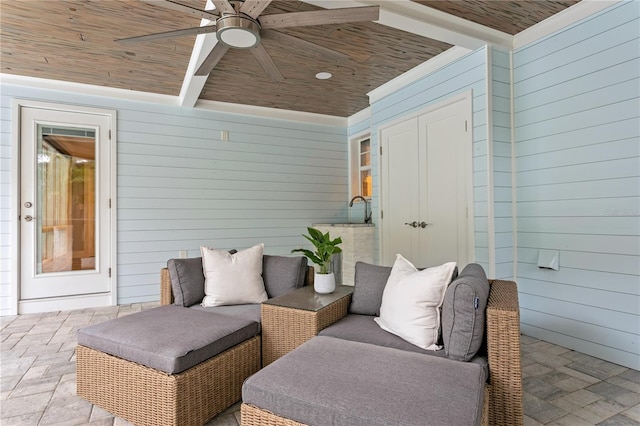 view of patio / terrace with ceiling fan