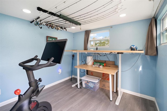 bedroom featuring wood-type flooring