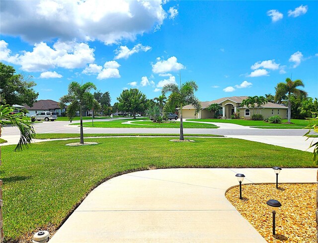 view of community featuring a yard