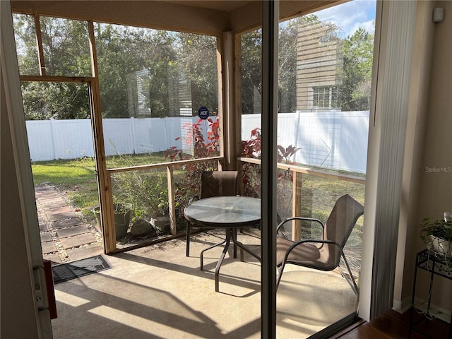 view of sunroom