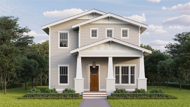 view of front of property with a front yard