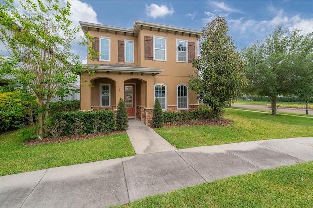 view of front of house with a front yard