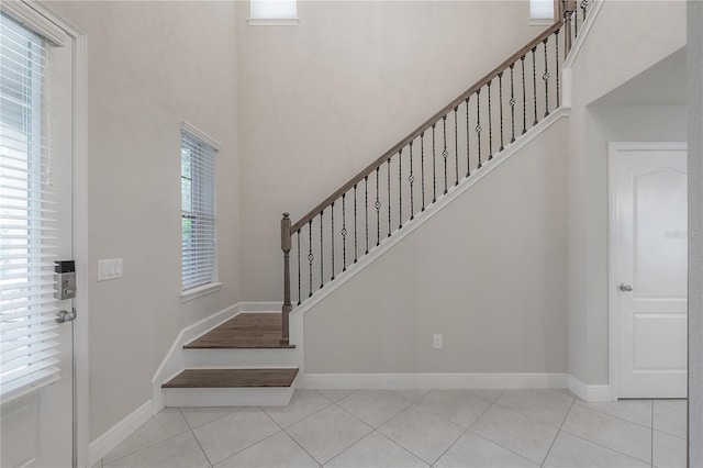 view of tiled foyer entrance