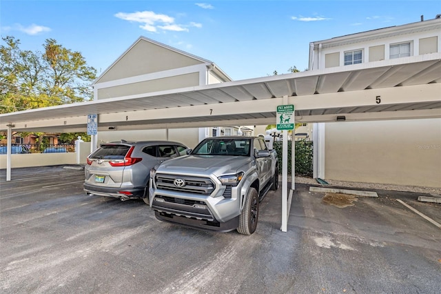 view of car parking with a carport