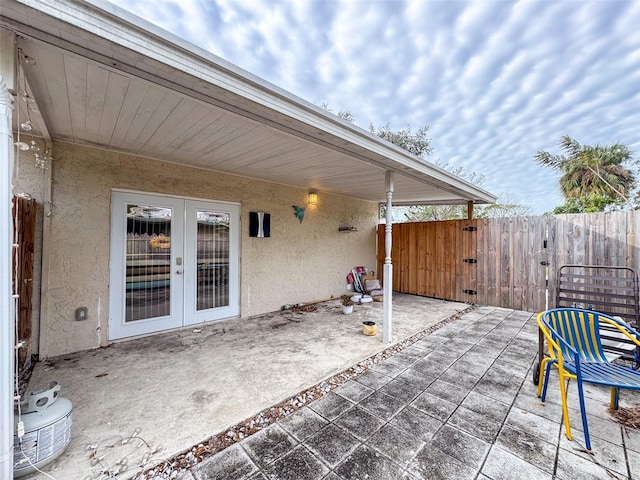 view of patio with french doors