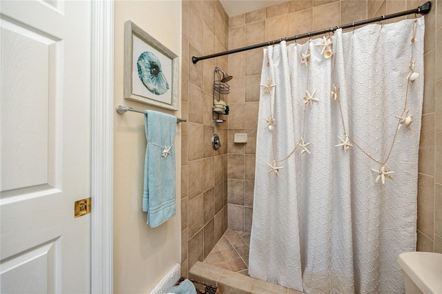 bathroom featuring walk in shower