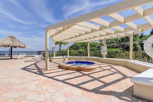 view of patio / terrace featuring a pergola