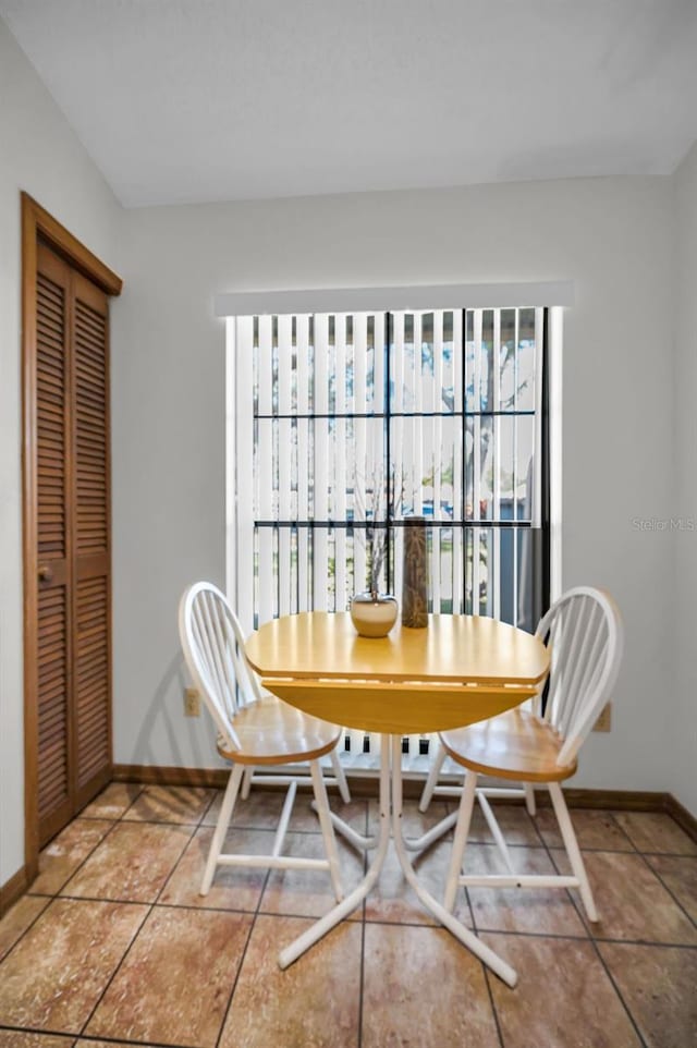 view of tiled dining room