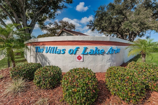 view of community sign