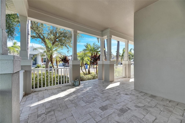 view of patio with covered porch