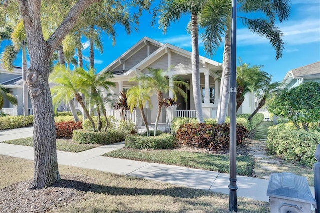 view of front of home featuring covered porch