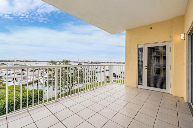 balcony with a water view