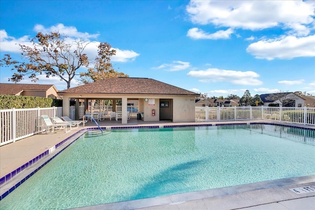 view of pool featuring a patio area