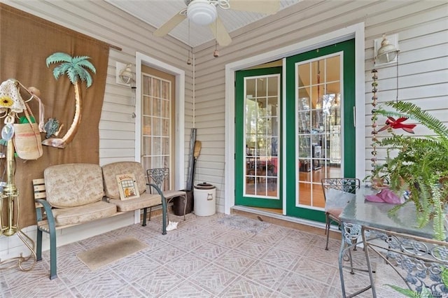 view of patio / terrace with ceiling fan