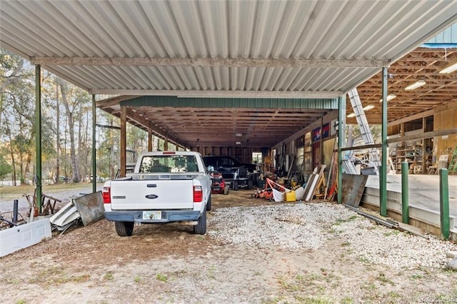 view of parking featuring a carport