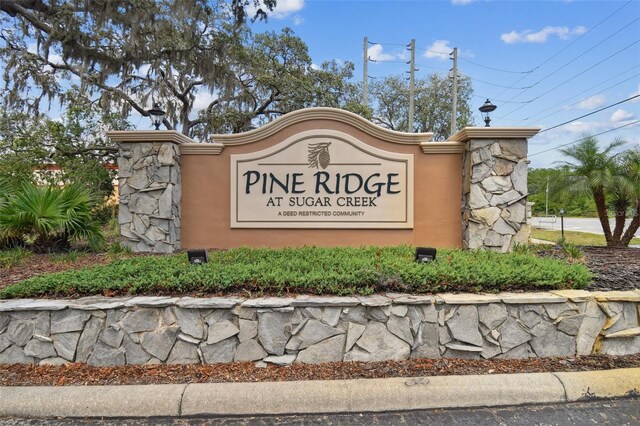 view of community sign