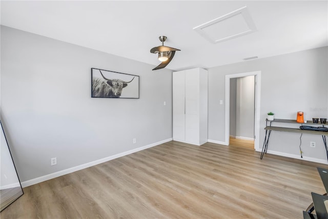 interior space with light hardwood / wood-style floors