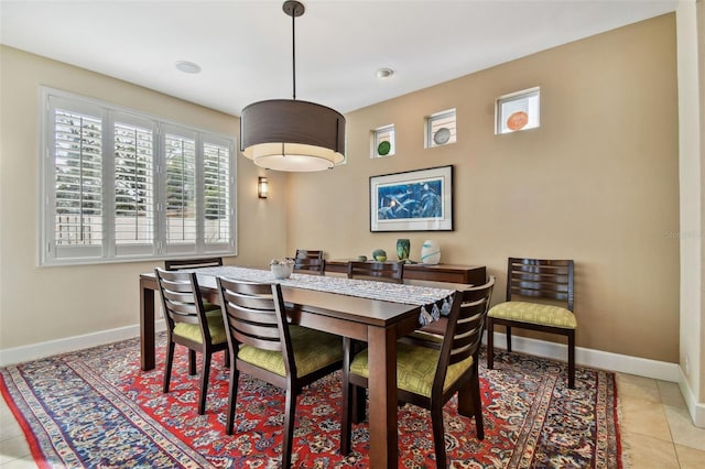 view of tiled dining area