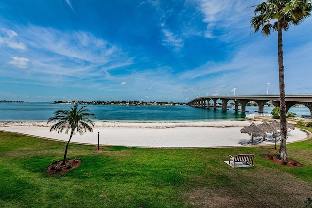 water view with a view of the beach