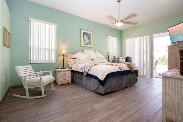 bedroom featuring ceiling fan