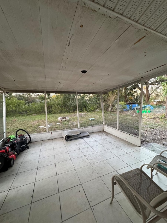 view of unfurnished sunroom