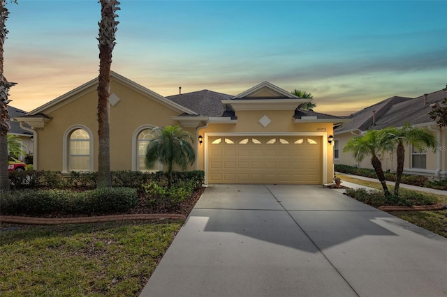 view of front facade with a garage