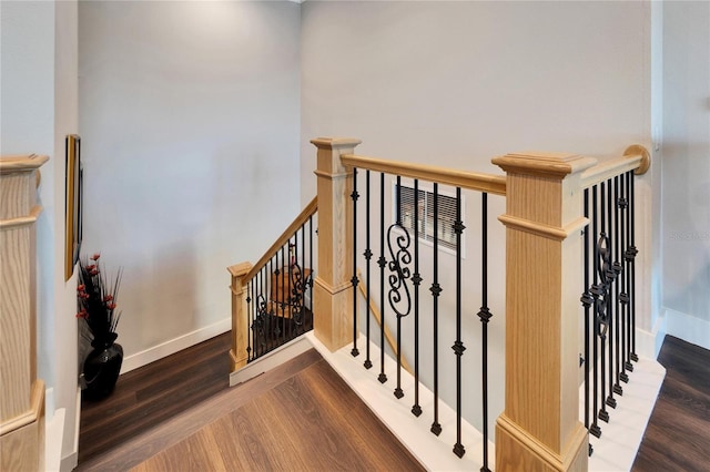 1308 Alhambra Dr, Apollo Beach, FL 33572 - stairway with wood finished floors and baseboards