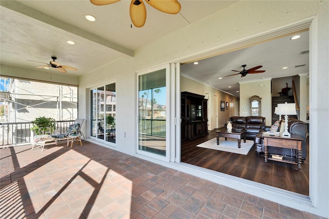 1308 Alhambra Dr, Apollo Beach, FL 33572 - view of patio with a ceiling fan