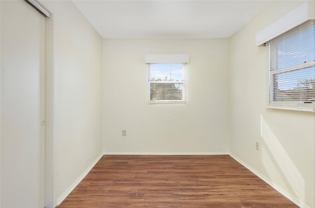 empty room featuring wood-type flooring