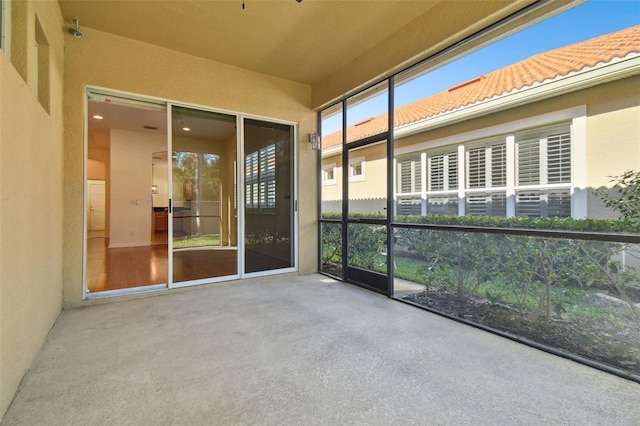 view of unfurnished sunroom